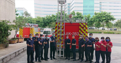 台中市政府-庆鸿机电工业捐赠美式消防梯 中市消防局感谢善行义举